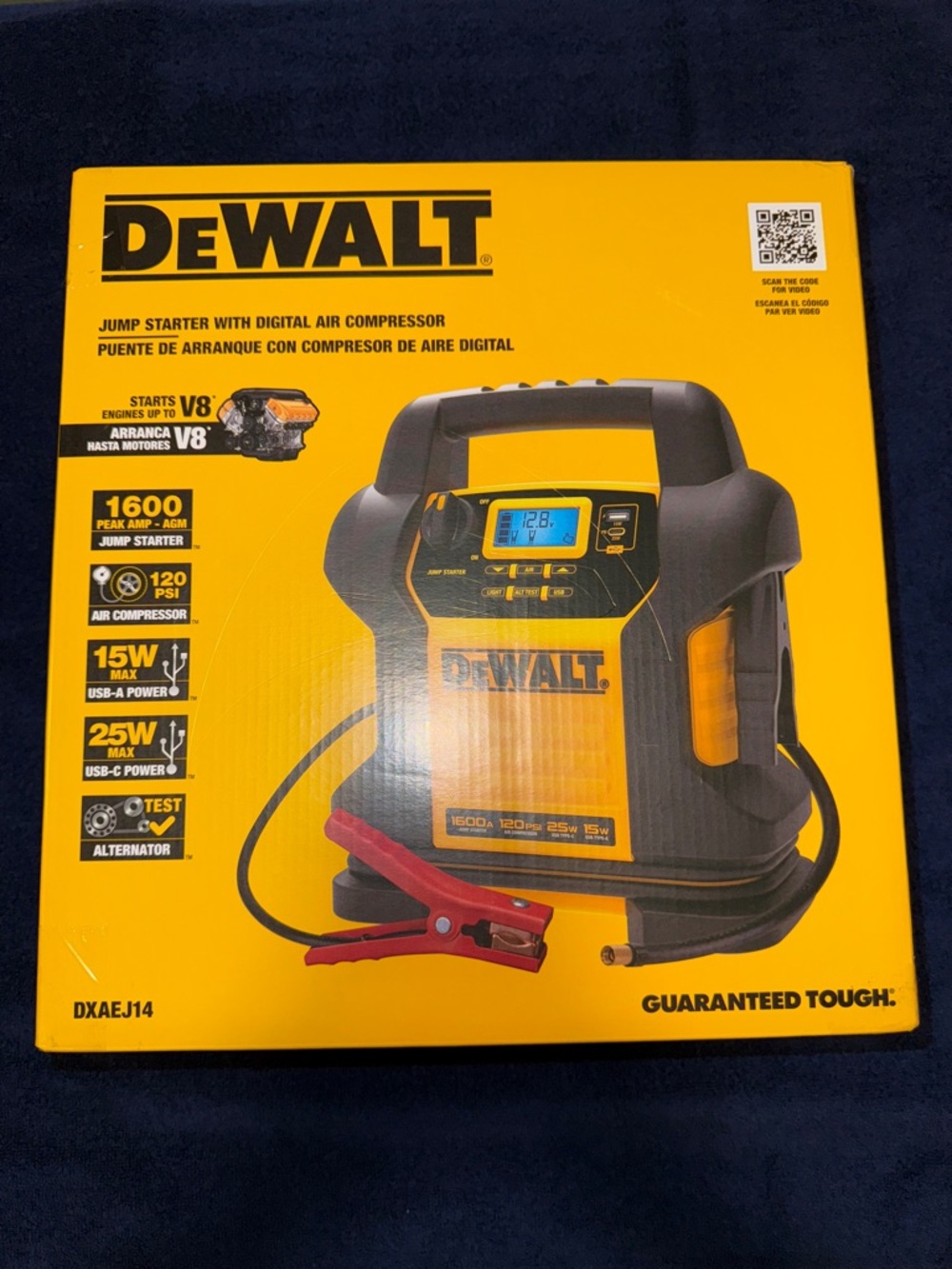 DEWALT Yellow Jump Starter with Digital Air Compressor
